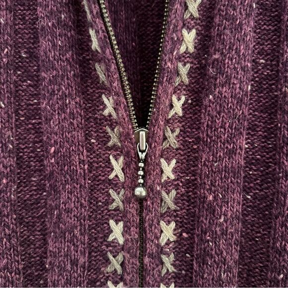 Woolrich Vintage Knit Sweater Vest Zip Sz S Burgundy Grandpa Core Fisherman - Picture 5 of 6